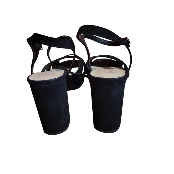 Pop Women's Garcelle Black Block Pin Up Style Ankle Strap Heels Size 11 - Picture 4 of 7